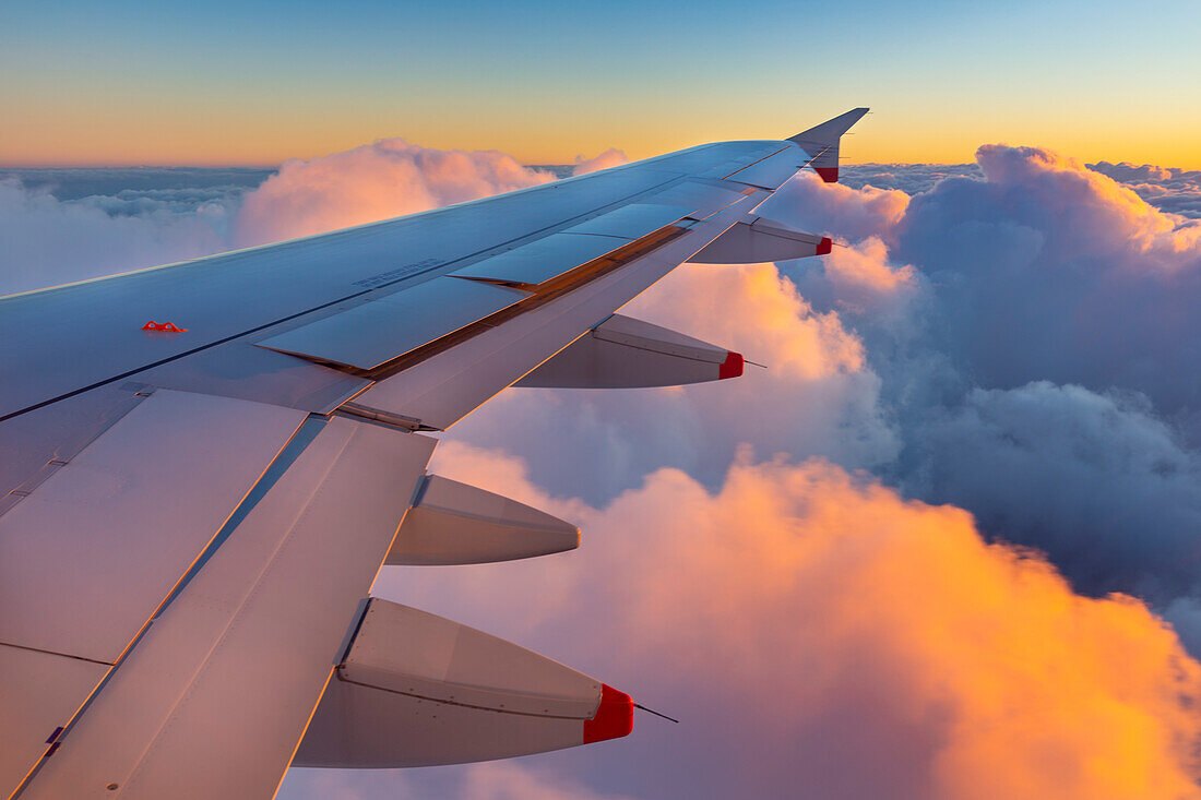 Express air courier above the clouds